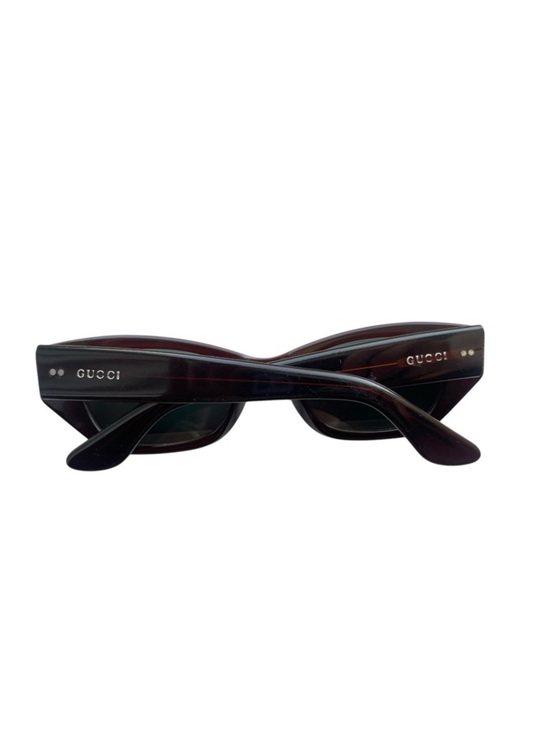 GUCCI 90s vintage GG 2418/S Sunglasses ELONGATED Cat Eye Rose Gold Brown lenses main image 4